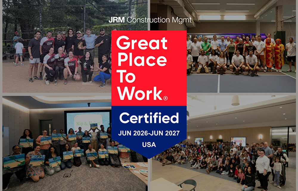 JRM Construction Management earns 2026 Great Place To Work Certification